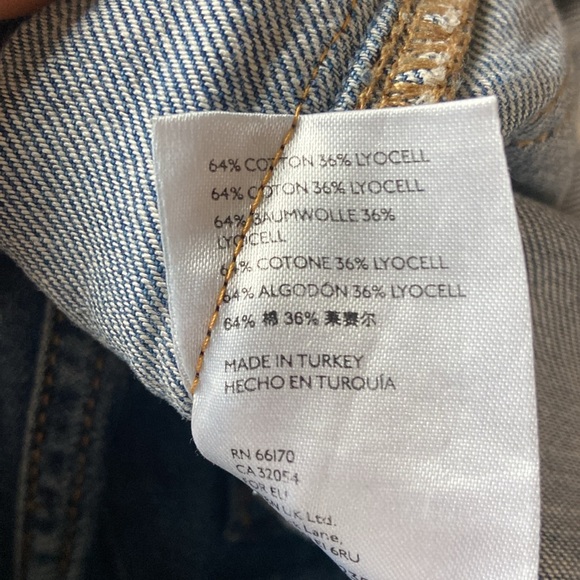 Free People Paint Splash Cargo/Carpenter Starving Artist Slouchy Medium Wash 27 - Picture 7 of 8